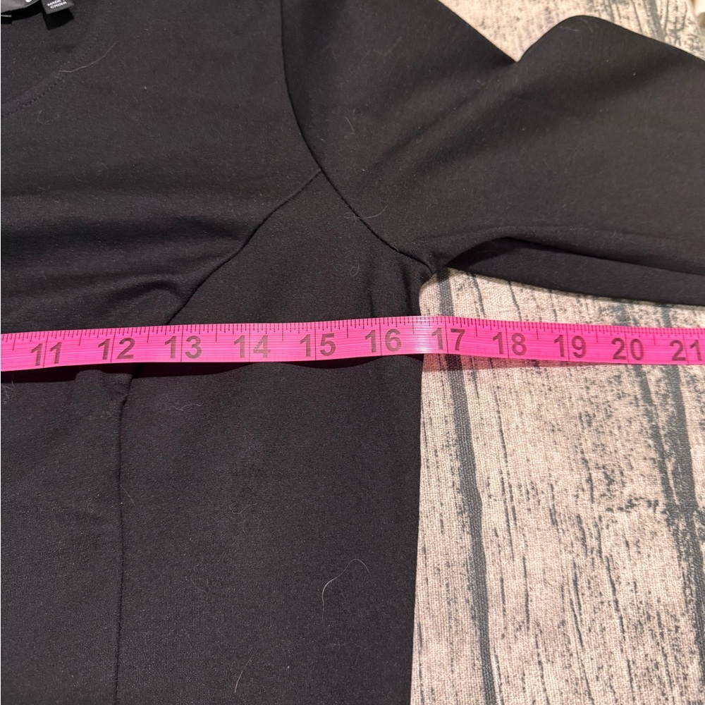 Lulu's Classic Black Skater Scallop Hem 3/4 Sleeve Dress L Large Cumulonimbus - Picture 10 of 14